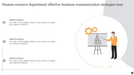 Human Resource Department Effective Business Communication Strategies Icon Inspiration PDF