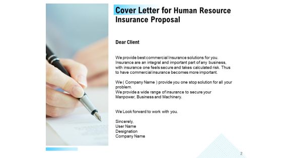 Human Resource Insurance Proposal Ppt PowerPoint Presentation Complete Deck With Slides Slide02