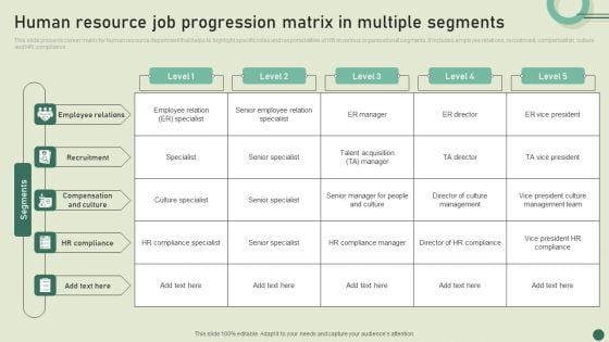 Human Resource Job Progression Matrix In Multiple Segments Mockup PDF Human Resource Job Progression Matrix In Multiple Segments Mockup PDF