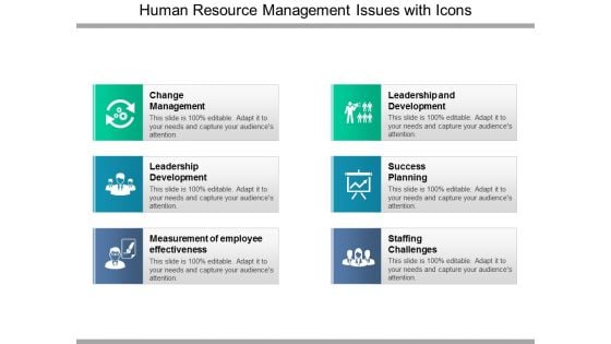 Human Resource Management Issues With Icons Ppt PowerPoint Presentation Slides Shapes