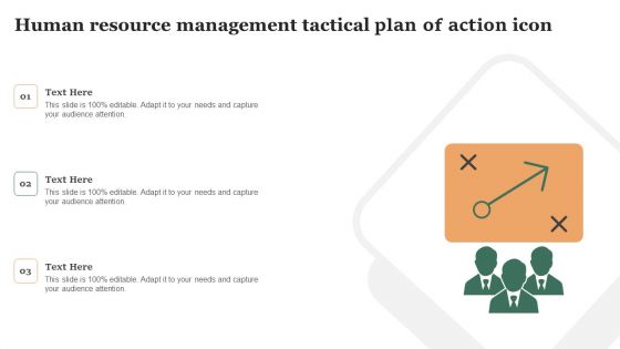 Human Resource Management Tactical Plan Of Action Icon Ppt Infographics PDF