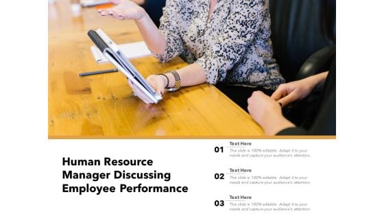 Human Resource Manager Discussing Employee Performance Ppt PowerPoint Presentation Inspiration Background Image PDF