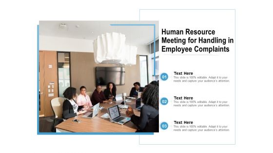 Human Resource Meeting For Handling In Employee Complaints Ppt PowerPoint Presentation File Background PDF