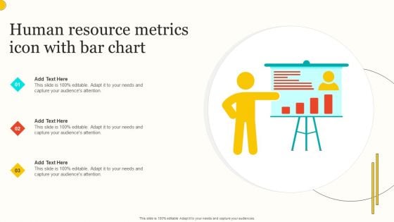 Human Resource Metrics Icon With Bar Chart Elements PDF