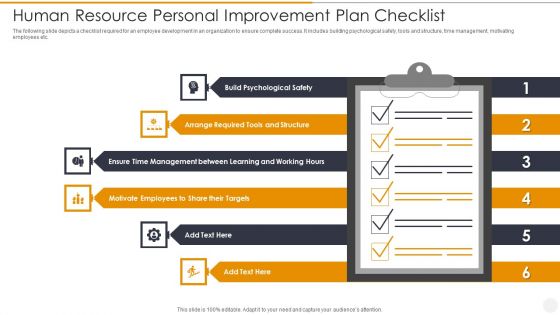 Human Resource Personal Improvement Plan Checklist Elements PDF Human Resource Personal Improvement Plan Checklist Elements PDF