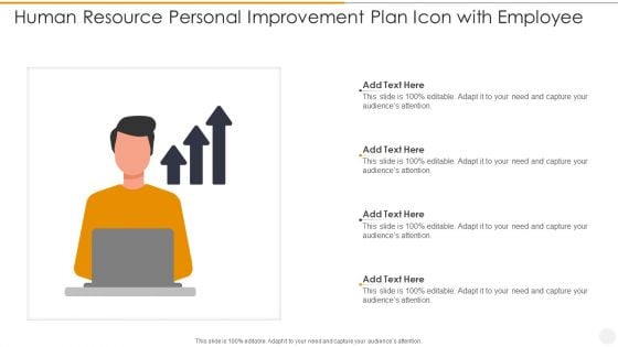 Human Resource Personal Improvement Plan Icon With Employee Infographics PDF