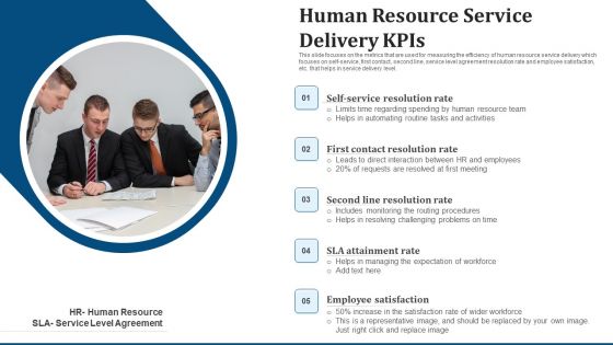 Human Resource Service Delivery Kpis Ppt PowerPoint Presentation File Example File PDF