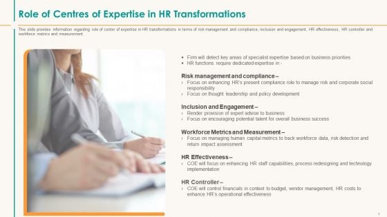 Human Resource Service Shipment Role Of Centres Of Expertise In HR Transformations Brochure PDF Human Resource Service Shipment Role Of Centres Of Expertise In HR Transformations Brochure PDF