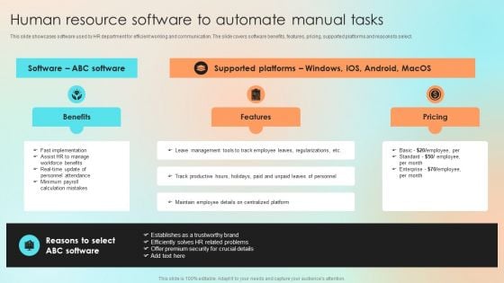 Human Resource Software To Automate Manual Tasks Pictures PDF