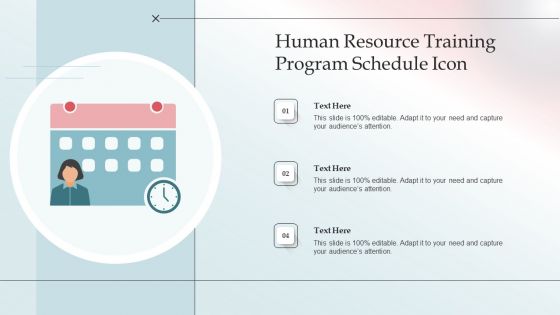 Human Resource Training Program Schedule Icon Topics PDF