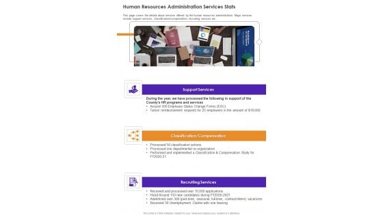 Human Resources Administration Services Stats One Pager Documents