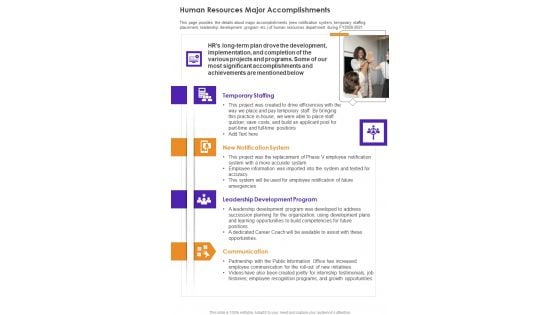 Human Resources Major Accomplishments One Pager Documents Human Resources Major Accomplishments One Pager Documents