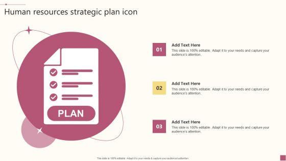 Human Resources Strategic Plan Icon Ppt PowerPoint Presentation File Shapes PDF