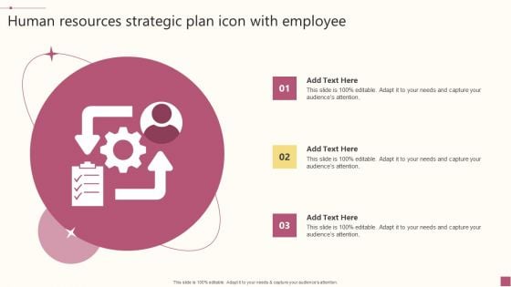 Human Resources Strategic Plan Icon With Employee Ppt PowerPoint Presentation Gallery Brochure PDF