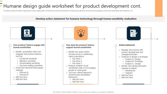 Humane Design Guide Worksheet For Product Development Ppt Portfolio Ideas PDF Slide02