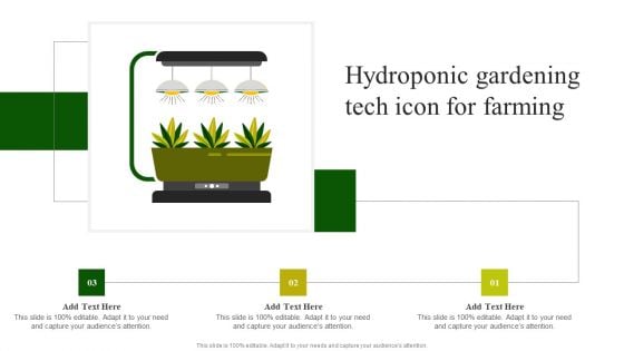 Hydroponic Gardening Tech Icon For Farming Background PDF