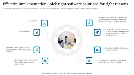 ICT Governance Effective Implementation Pick Right Software Solutions For Right Reasons Ppt Summary PDF