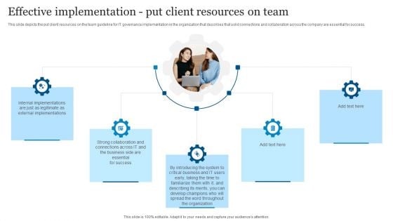 ICT Governance Effective Implementation Put Client Resources On Team Ppt File Summary PDF ICT Governance Effective Implementation Put Client Resources On Team Ppt File Summary PDF