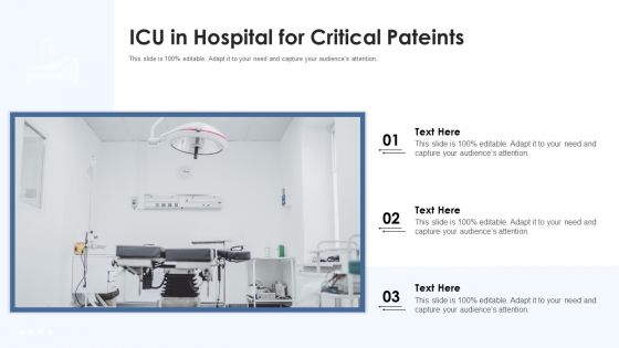 ICU In Hospital For Critical Pateints Ppt PowerPoint Presentation File Design Inspiration PDF