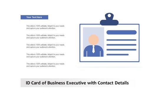 ID Card Of Business Executive With Contact Details Ppt PowerPoint Presentation Example 2015 PDF