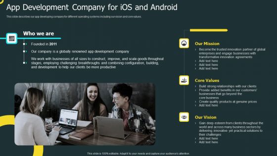 IOS Application Development App Development Company For Ios And Android Sample PDF IOS Application Development App Development Company For Ios And Android Sample PDF