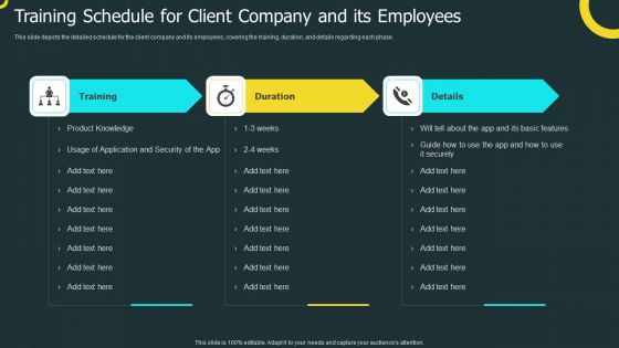 IOS Application Development Training Schedule For Client Company And Its Employees Information PDF