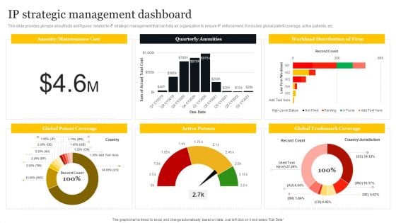 IP Strategic Management Dashboard Ppt PowerPoint Presentation File Example PDF