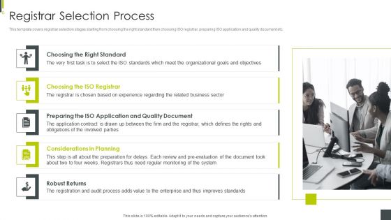 ISO 9001 Certification Procedure Registrar Selection Process Introduction PDF