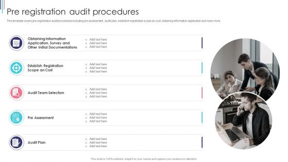 ISO 9001 Standard For Quality Control Pre Registration Audit Procedures Formats PDF