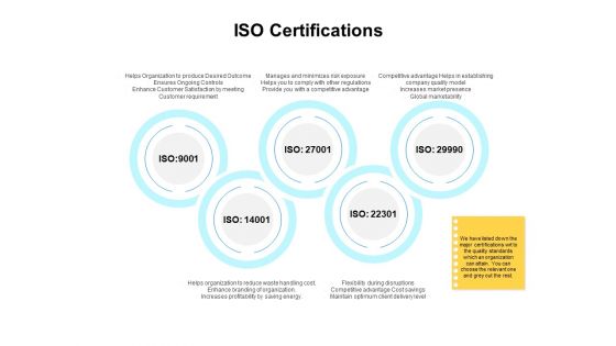 ISO Certifications Ppt PowerPoint Presentation Infographics Layout Ideas