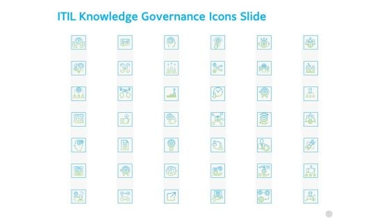 ITIL Knowledge Governance Icons Slide Ppt PowerPoint Presentation Show Example PDF