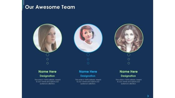 ITIL Strategy Change Management Our Awesome Team Ppt Infographic Template Inspiration PDF ITIL Strategy Change Management Our Awesome Team Ppt Infographic Template Inspiration PDF