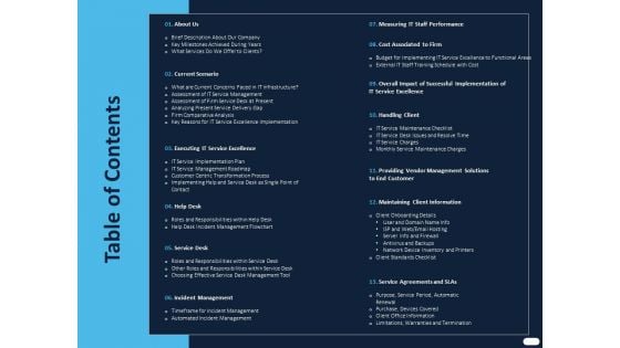 ITIL Strategy Service Excellence Table Of Contents Ppt PowerPoint Presentation Ideas Slideshow PDF ITIL Strategy Service Excellence Table Of Contents Ppt PowerPoint Presentation Ideas Slideshow PDF