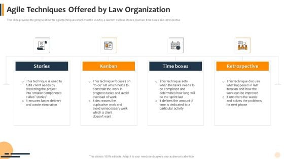 IT Agile Techniques Offered By Law Organization Pictures PDF