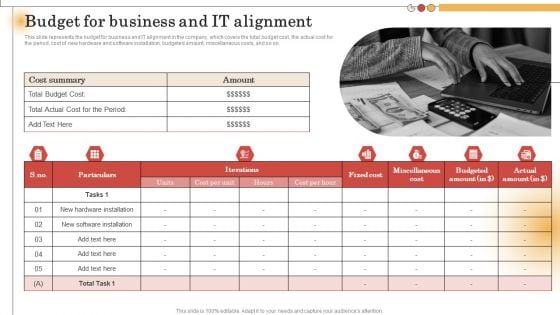 IT Alignment For Strategic Budget For Business And IT Alignment Download PDF