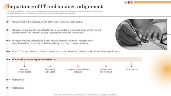 IT Alignment For Strategic Importance Of IT And Business Alignment Ideas PDF