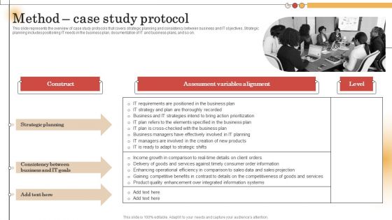 IT Alignment For Strategic Method Case Study Protocol Ppt Layouts Good PDF