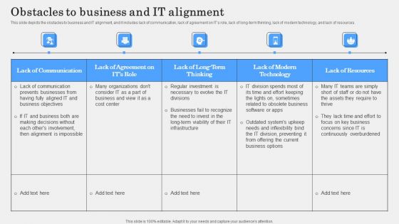 IT Alignment Phases In Business Obstacles To Business And IT Alignment Elements PDF IT Alignment Phases In Business Obstacles To Business And IT Alignment Elements PDF