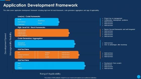 IT Application Development Project Plan Application Development Framework Template PDF