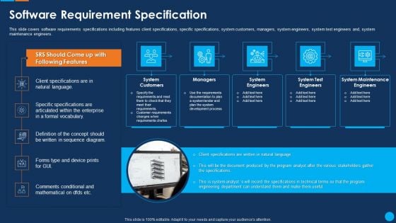 IT Application Development Project Plan Software Requirement Specification Clipart PDF