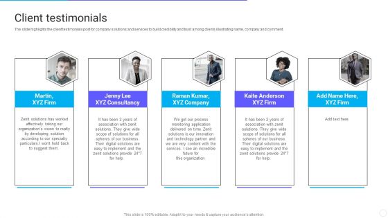 IT Application Services Company Outline Client Testimonials Rules PDF IT Application Services Company Outline Client Testimonials Rules PDF