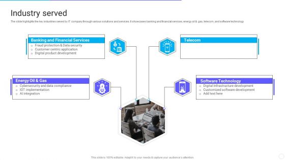 IT Application Services Company Outline Industry Served Themes PDF