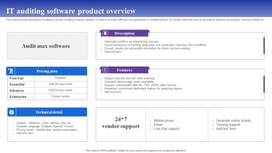 IT Auditing Software Product Overview Mockup PDF