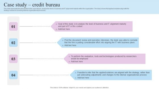 IT Business Alignment Framework Case Study Credit Bureau Formats PDF