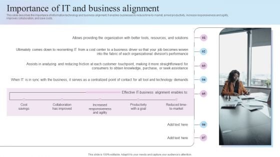 IT Business Alignment Framework Importance Of IT And Business Alignment Information PDF