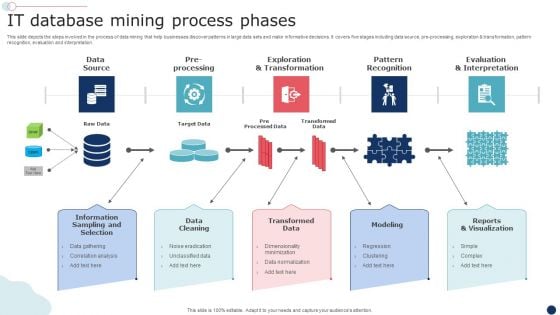 IT Database Mining Process Phases Demonstration PDF