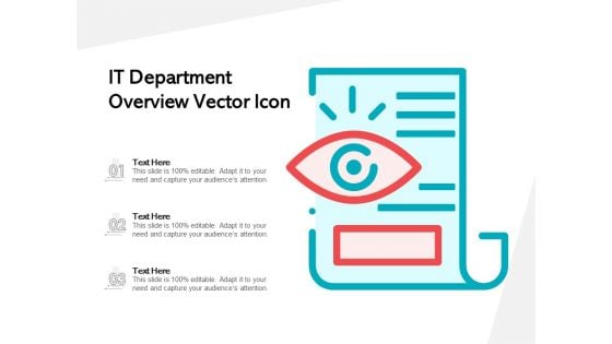 IT Department Overview Vector Icon Ppt PowerPoint Presentation Slides File Formats PDF