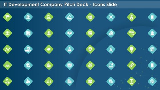 IT Development Company Pitch Deck Icons Slide Infographics PDF