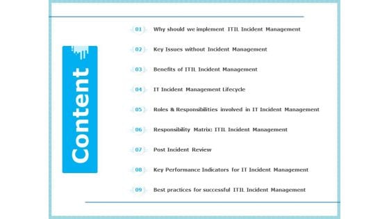 IT Infrastructure Library Incident Handling Procedure Content Mockup PDF