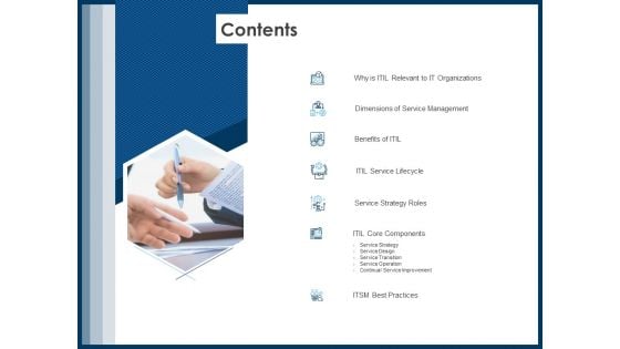 IT Infrastructure Library Service Quality Administration Contents Ppt Infographics Mockup PDF